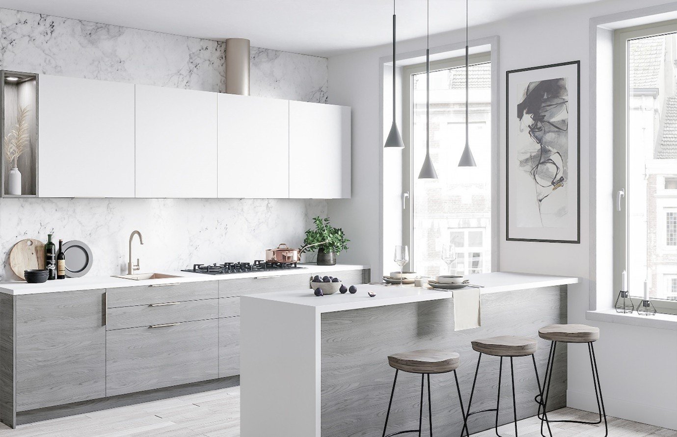 Tips on How to Style a Kitchen with Grey and White Cabinets